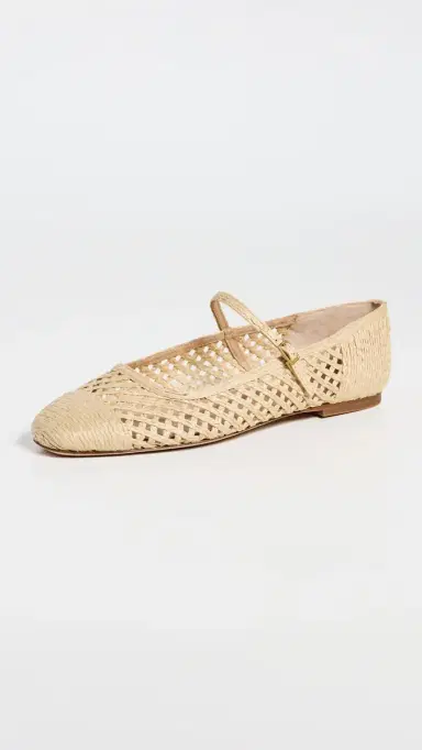 Veronica Beard Ellie Raffia Ballet Flats Natural 9 | Thumbnail 2