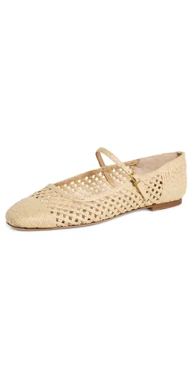 Veronica Beard Ellie Raffia Ballet Flats Natural 9 | Thumbnail 1
