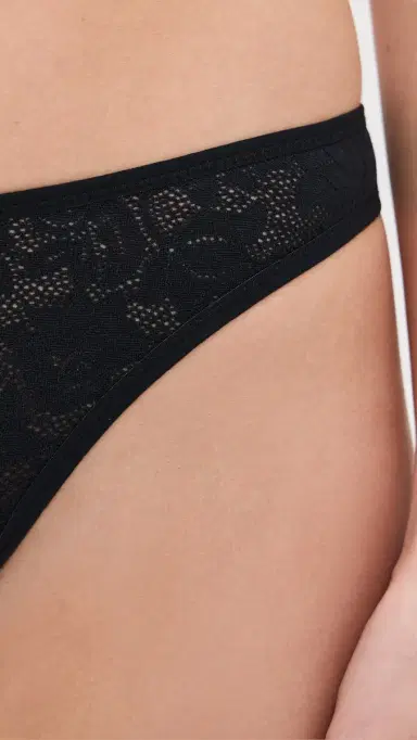 Eberjey oft tretch Recycled Lace Thong Black | Thumbnail 5