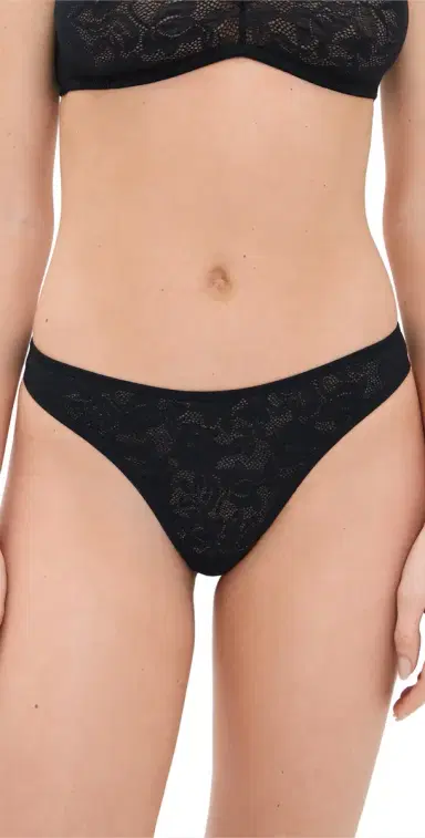 Eberjey oft tretch Recycled Lace Thong Black | Thumbnail 1