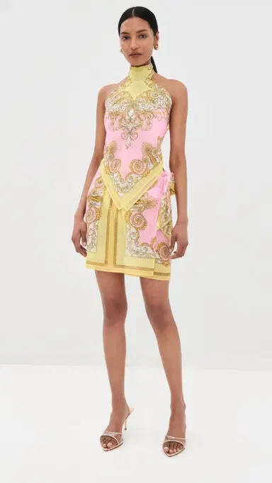 Versace Printed Short Pareo Pale Yellow/Rose Quartz | Thumbnail 5