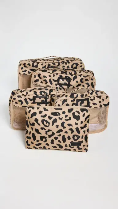 CALPAK 5 Piece Packing Cube Set Cheetah One Size | Thumbnail 2 CALPAK 5 Piece Packing Cube Set Cheetah One Size | Thumbnail 2