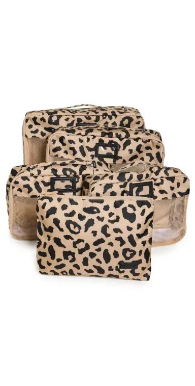 CALPAK 5 Piece Packing Cube Set Cheetah One Size | Thumbnail 1 CALPAK 5 Piece Packing Cube Set Cheetah One Size | Thumbnail 1