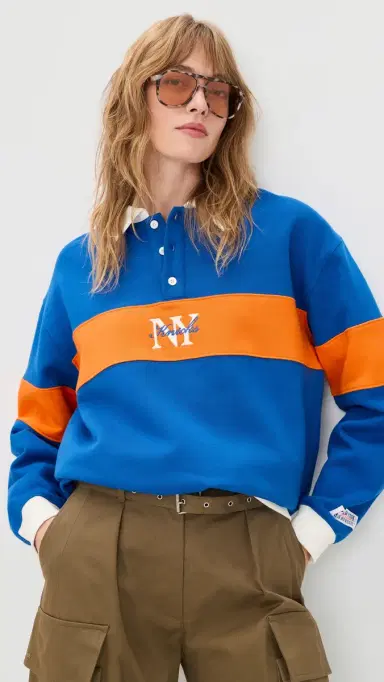 New York or Nowhere Knicks Rafters Polo Sweatshirt Royal Blue | Thumbnail 2 New York or Nowhere Knicks Rafters Polo Sweatshirt Royal Blue | Thumbnail 2