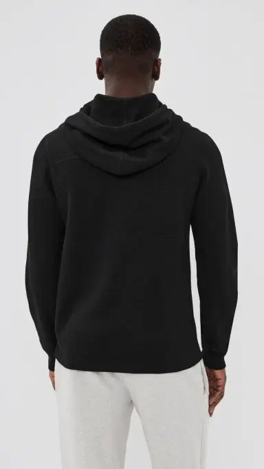 REIGNING CHAMP Lightweight Waffle Standard Hoodie Black | Thumbnail 3