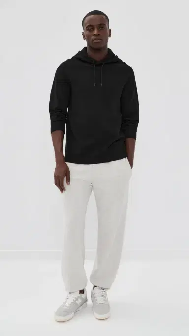 REIGNING CHAMP Lightweight Waffle Standard Hoodie Black | Thumbnail 5