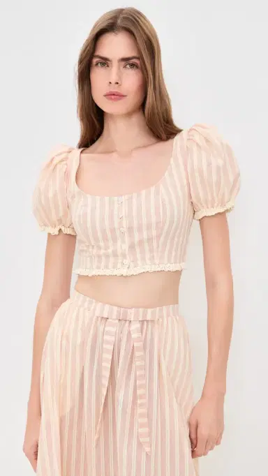 For Love & Lemons Naomi Crop Top Red S | Thumbnail 2
