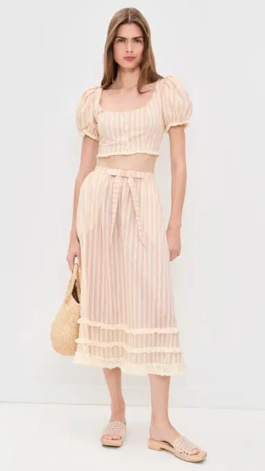 For Love & Lemons Naomi Crop Top Red S | Thumbnail 5
