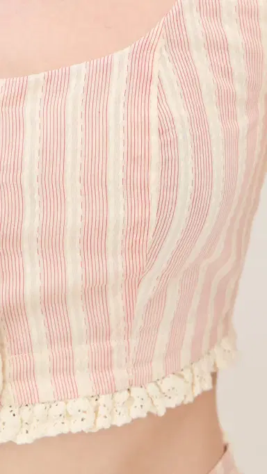 For Love & Lemons Naomi Crop Top Red S | Thumbnail 6