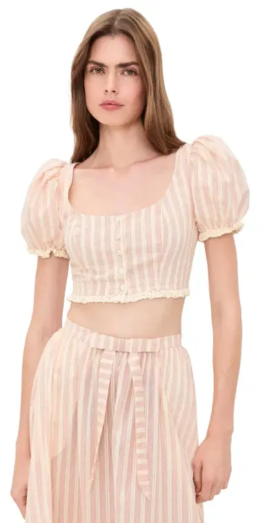 For Love & Lemons Naomi Crop Top Red S | Thumbnail 1