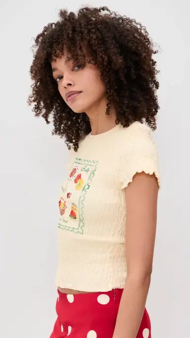 Bailey Rose Printed Tee Custard | Thumbnail 4