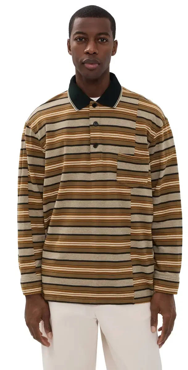 Sorel Stripe Polo Beige/Khaki