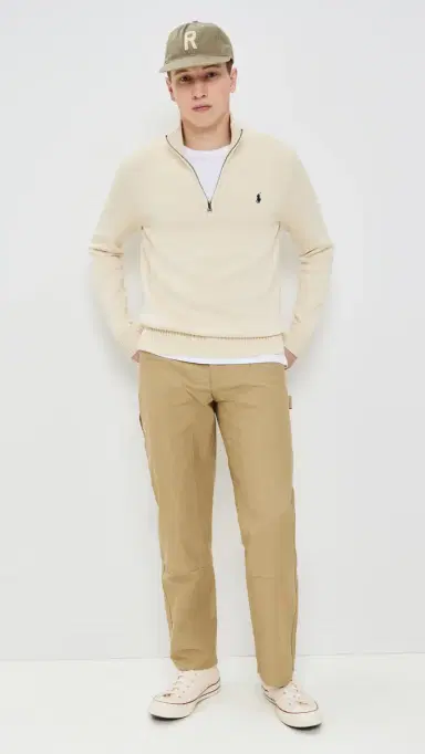 Polo Ralph Lauren Cotton Half Zip Sweater Andover Cream M | Thumbnail 5 Polo Ralph Lauren Cotton Half Zip Sweater Andover Cream M | Thumbnail 5