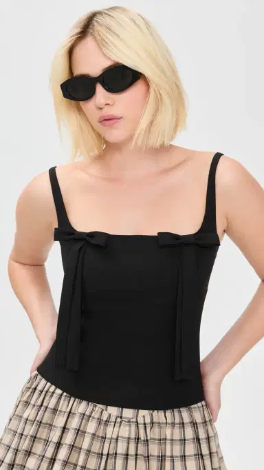 Sandy Liang Amelie Top Black | Thumbnail 2 Sandy Liang Amelie Top Black | Thumbnail 2
