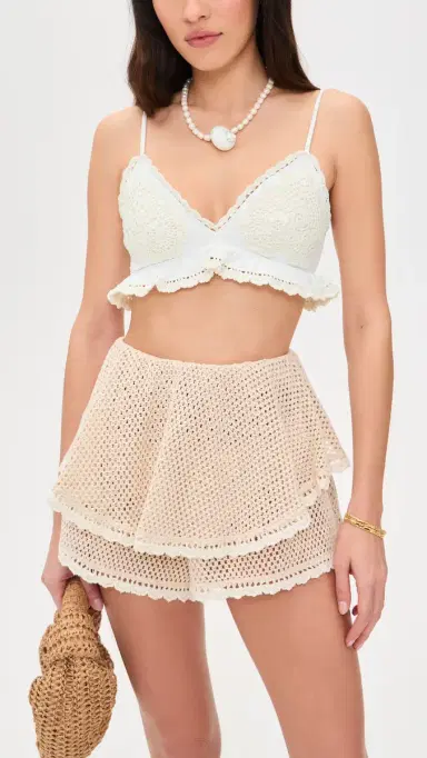 Sea adelyn Crochet Bikini Top White | Thumbnail 5