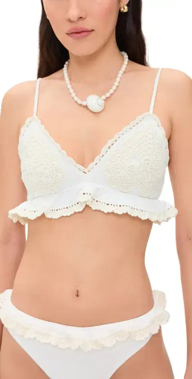 Sea adelyn Crochet Bikini Top White | Thumbnail 1