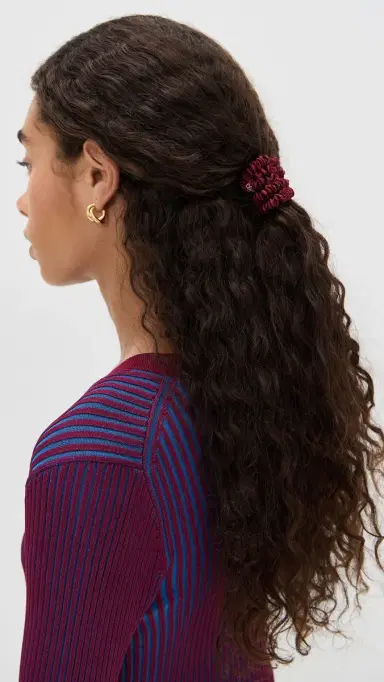 Slip Skinny Silk Scrunchie Set of 4 Maroon One Size | Thumbnail 3