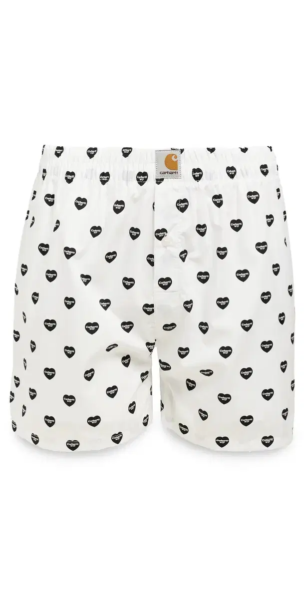 Cotton Heart Print Boxers White / Black
