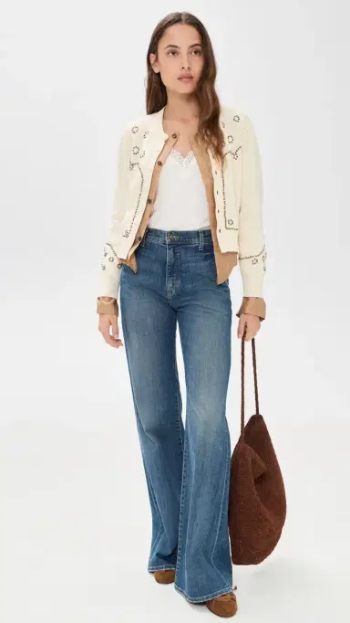 THE GREAT. The Studded Cardigan Natural | Thumbnail 5