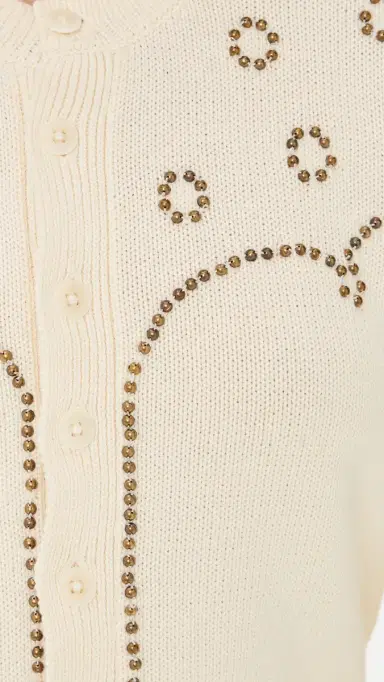 THE GREAT. The Studded Cardigan Natural | Thumbnail 6