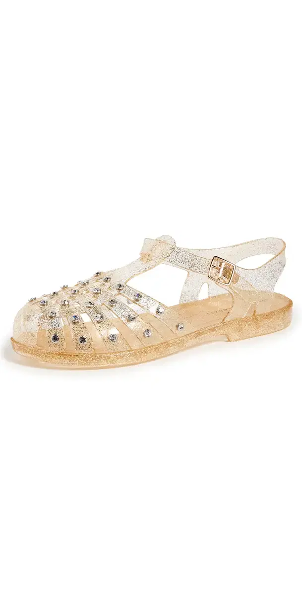 Loeffler Randall Rhys Jelly Sandals with Studs Champagne