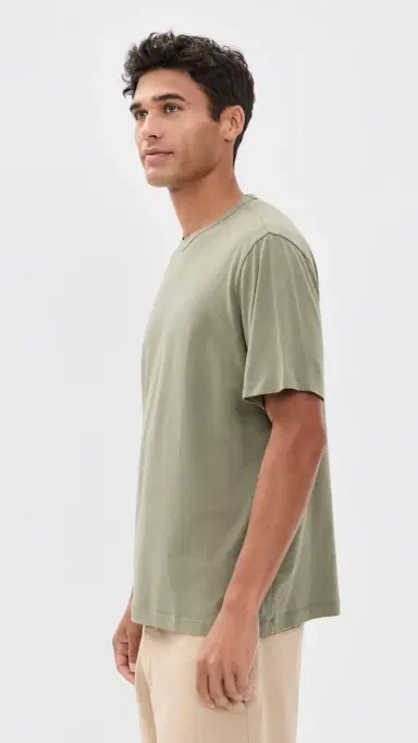 OFFICINE GÉNÉRALE Crew Neck Tee Olive | Thumbnail 4