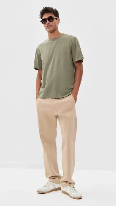 OFFICINE GÉNÉRALE Crew Neck Tee Olive | Thumbnail 5