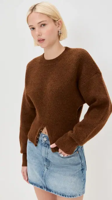 LIONESS Dion Knit Pullover Chocolate XS | Thumbnail 2