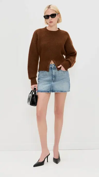 LIONESS Dion Knit Pullover Chocolate XS | Thumbnail 5