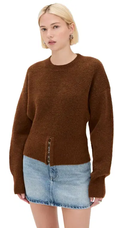 LIONESS Dion Knit Pullover Chocolate XS | Thumbnail 1