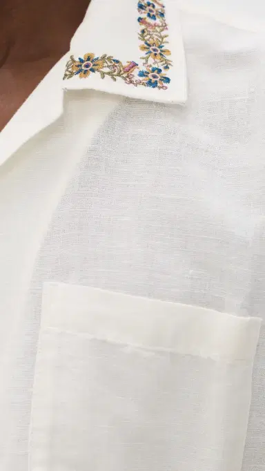Corridor Harmony Embroidered Camp Shirt White | Thumbnail 6