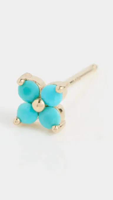 Zoë Chicco 14k Gold Turquoise Quad Stud Earring 14k Yellow Gold One Size | Thumbnail 2