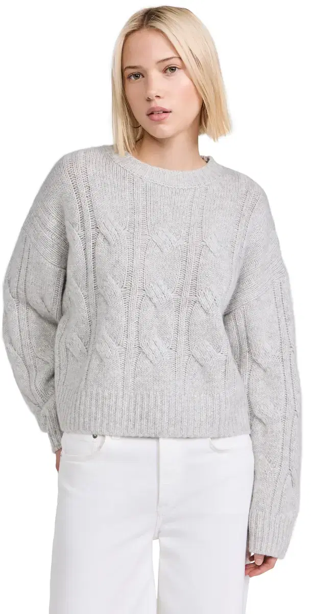 Cable Knit Cashmere Sweater Foggy