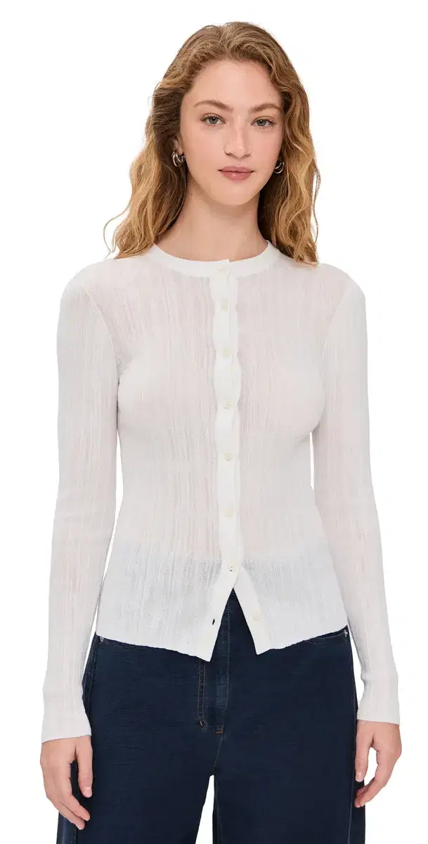A. .C. Fisher Cardigan Bright White