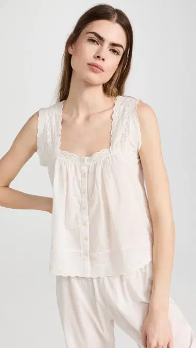 The Great. The Eyelet Tank True White | Thumbnail 2