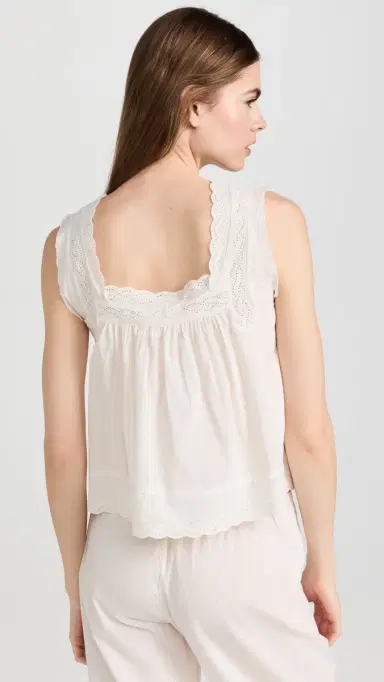 The Great. The Eyelet Tank True White | Thumbnail 3