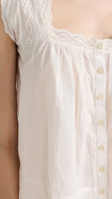The Great. The Eyelet Tank True White | Thumbnail 6