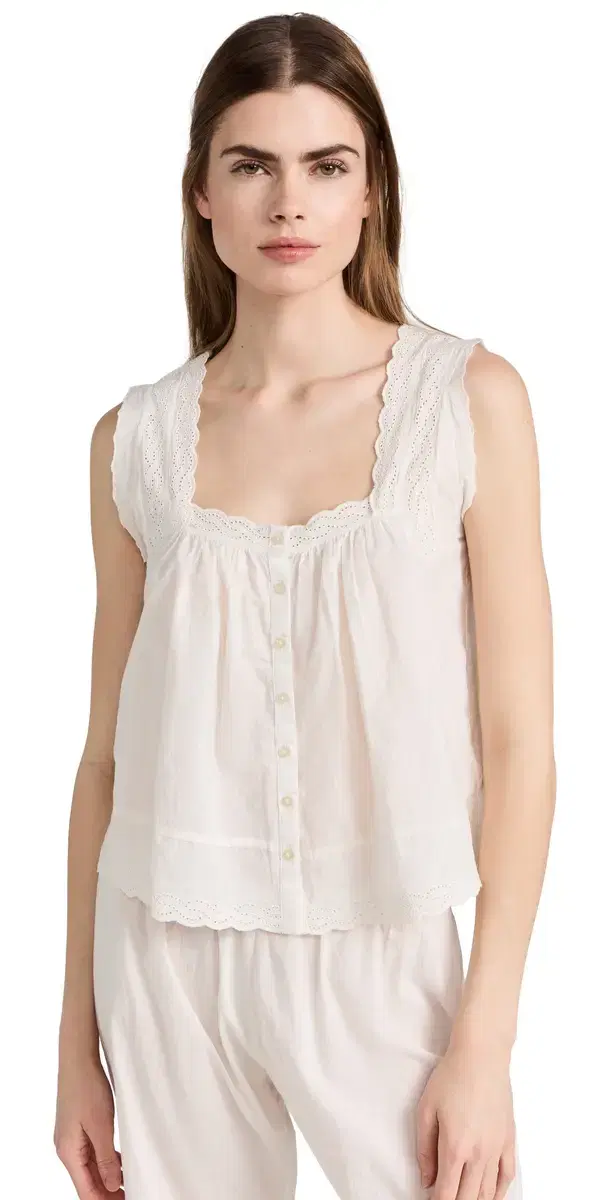 The Eyelet Tank True White