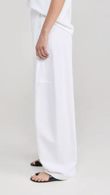 Tibi Summer Sweatshirting Winslow Pants White L | Thumbnail 4