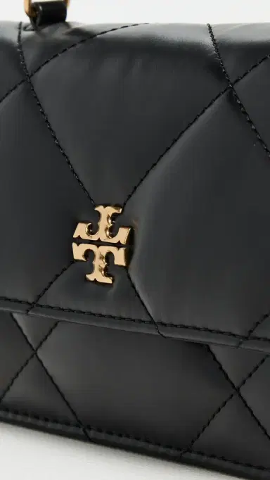 Tory Burch Kira Diamond Quilt Mini Top Handle Chain Crossbody Bag Black One Size | Thumbnail 5 Tory Burch Kira Diamond Quilt Mini Top Handle Chain Crossbody Bag Black One Size | Thumbnail 5