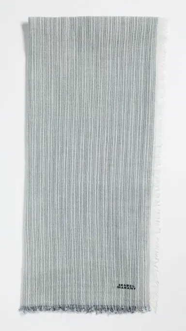 Isabel Marant Zenila Scarf Ecru/Blue One Size | Thumbnail 2