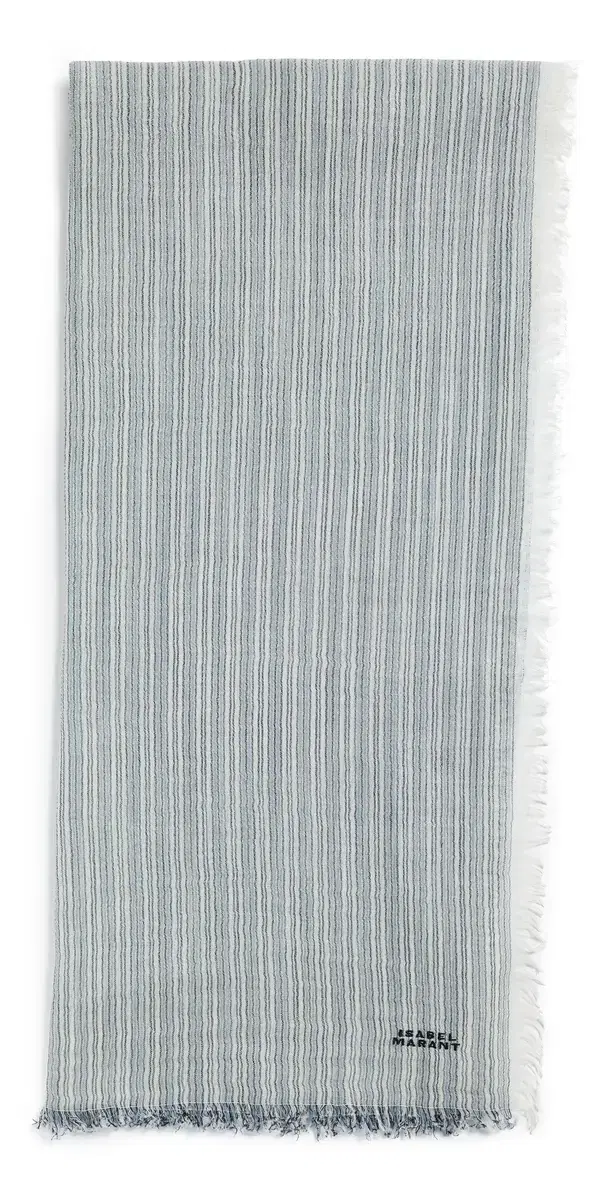 Zenila Scarf Ecru/Blue One Size