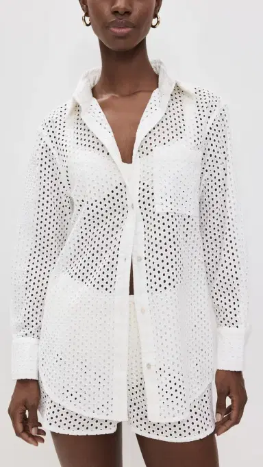 Solid & Striped The Bronte Button Down Coverup Brule L | Thumbnail 2