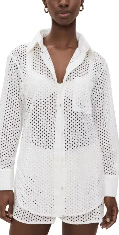Solid & Striped The Bronte Button Down Coverup Brule L | Thumbnail 1