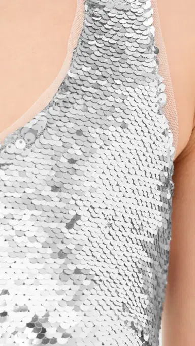 Simone Rocha Tapered Back Peplum Mini Dress Silver | Thumbnail 6