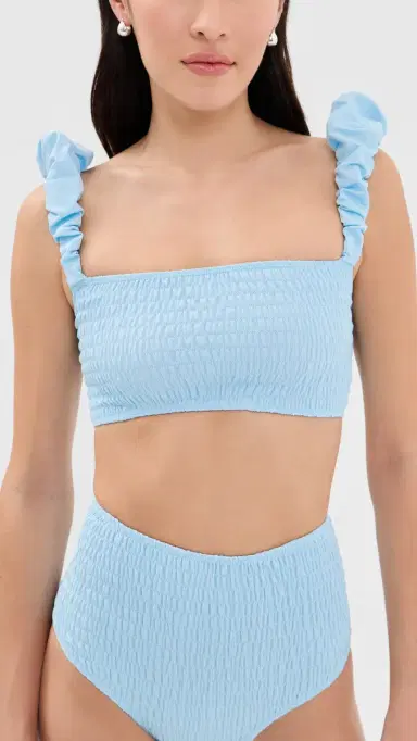 Sea Amabel Smocked Bikini Top Ice | Thumbnail 2 Sea Amabel Smocked Bikini Top Ice | Thumbnail 2