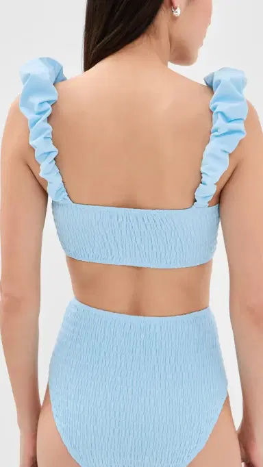 Sea Amabel Smocked Bikini Top Ice | Thumbnail 3 Sea Amabel Smocked Bikini Top Ice | Thumbnail 3