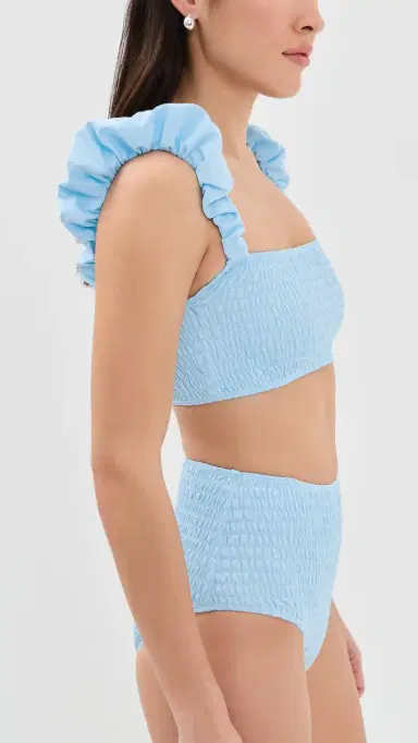 Sea Amabel Smocked Bikini Top Ice | Thumbnail 4 Sea Amabel Smocked Bikini Top Ice | Thumbnail 4