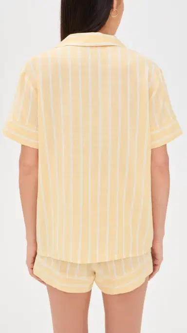 Eberjey Nautico Shortie Pajama Set Classic Stripe Sunbeam M | Thumbnail 3