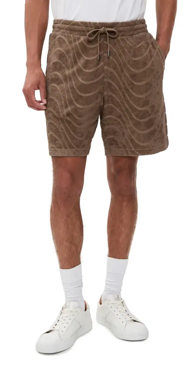 Augusto Cotton Blend Fibra Jacquard Shorts 8 Khaki